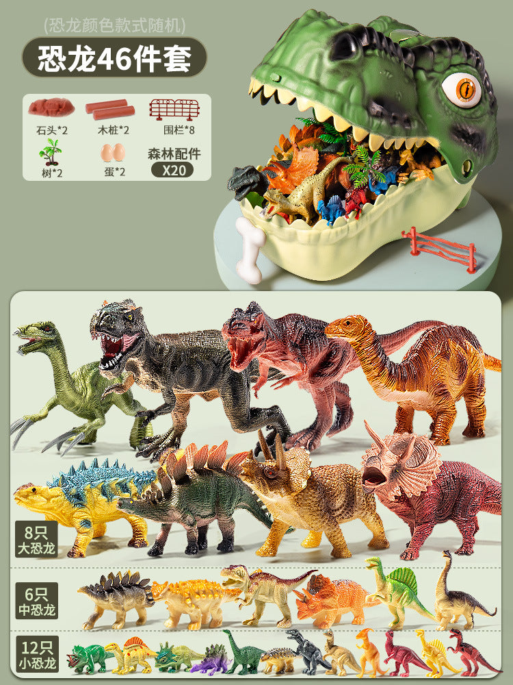Dinosaur toy set for kids: tyrannosaurus rex, triceratops, and more - soft vinyl, realistic animal model figures