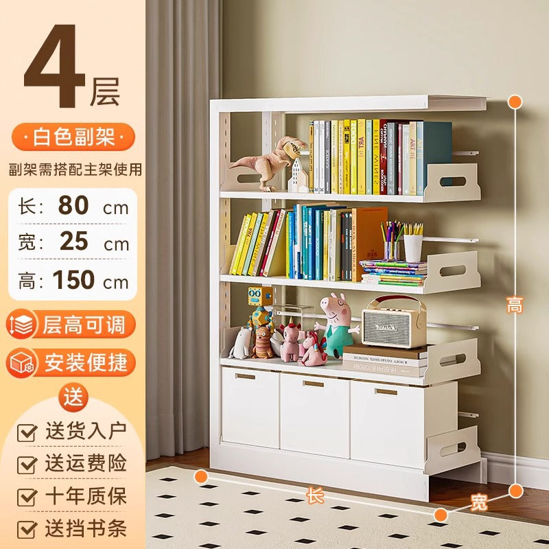 25cm steel library bookshelf - home floor-standing bookcase, kids' bookshelf, living room picture book display, simple iron art storage rack