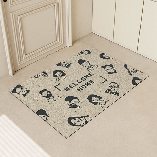 Entry door Entry door Rub soil and sand floor mat Entrance door Carpet water absorption non-slip foot mat Door mat can be cut mat