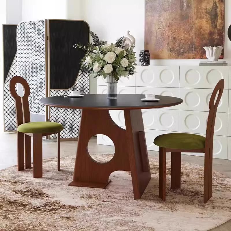 Export medieval style solid wood dining table frenchretro round table slate dining table accessible luxuryclassy small dining table