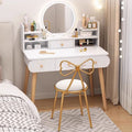 Modern minimalist vanity table - bedroom, small apartment, master bedroom - new light luxury style, trendy storage cabinet, all-in-one desk, makeup table