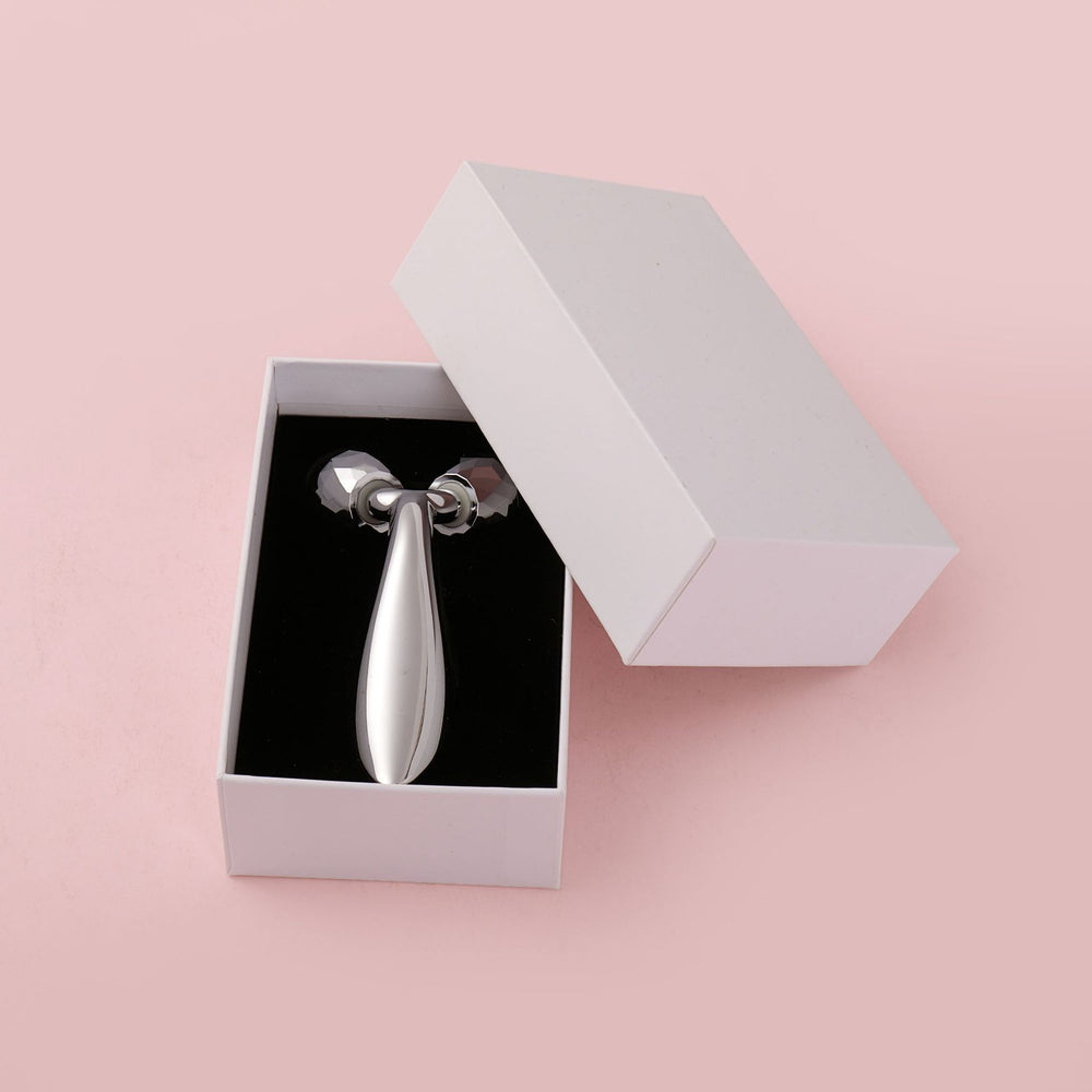 Manufacturer's 3d roller massager, facial lifting and firming v-face beauty massage stick, handheld metal roller massager