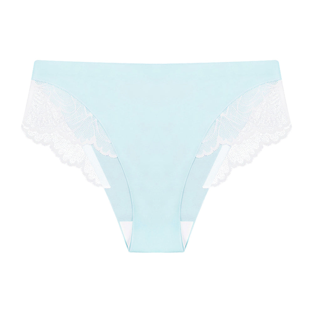 Exportfashion seamless ice silk women's low waist briefs sexylacepatchworkplaid breathable underwear women