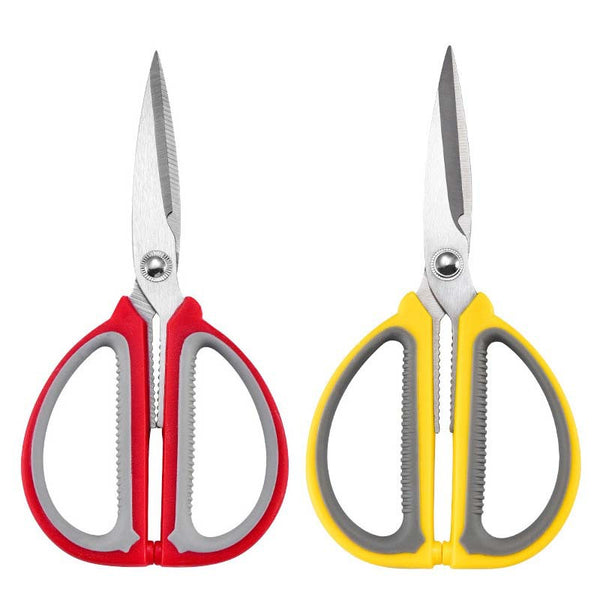 Household scissors sewing stainless steel household large office handmade paper-cut two-color scissors kitchen stainless steel wholesale