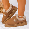 export plus size chunky sole snow boots for women,  winter new fashion casual slip-on short snow boots