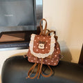 Sweet and cute fashion flip-top backpack for female students, new autumn and winter lace schoolbag, cartoon girl backpack