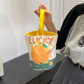 Oil painting style handbag cute print shoulder bag outdoor portable tote bag cartoon student canvas bag wholesale