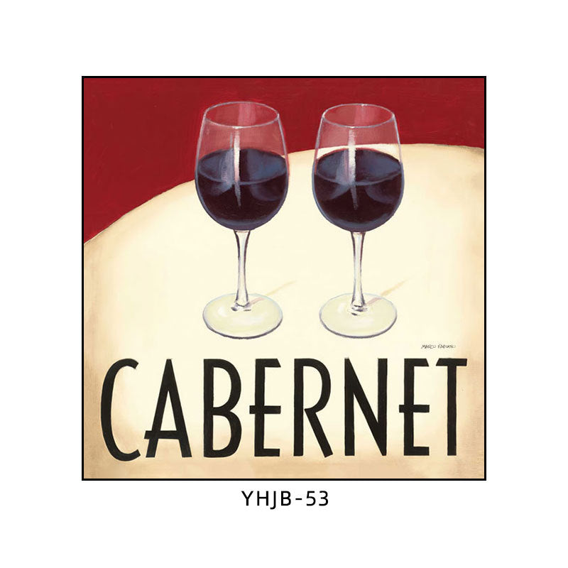 American bar decorative painting retro industrial style creative KTV box red wine glass hanging painting nostalgic wine mural