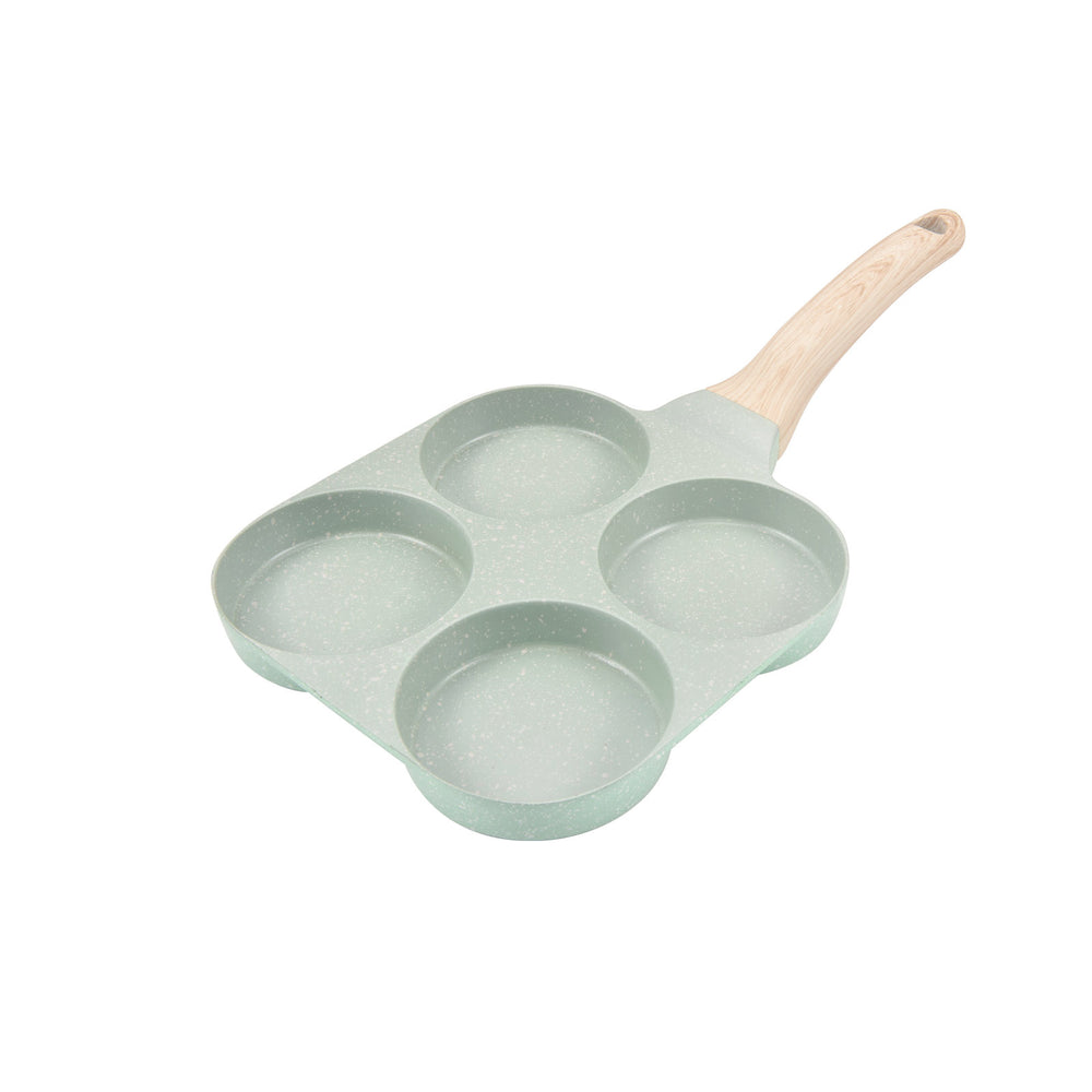Customizable egg burger pan, multi-ply base non-stick mini breakfast pan, household four-hole flat bottom pan