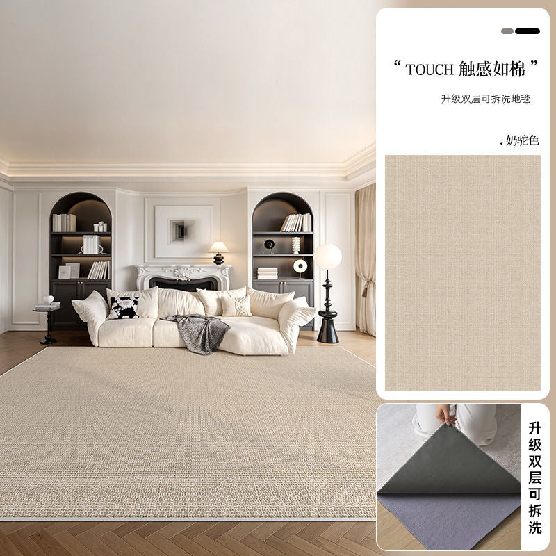 Machine washable carpet new arrival living room double layer detachable washable pure color sofa bedroom chenille for home floor mat