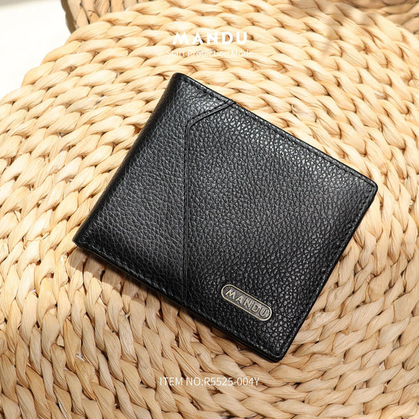 Cross-border leather wallet men's 2025 new wallet men's large-capacity change bag RFID men's short zipper wallet