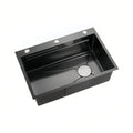 Kitchen sink single slot 304 stainless steel sink xiao mi grain 4mm thickened vegetable basin all-in-one sink wash basin