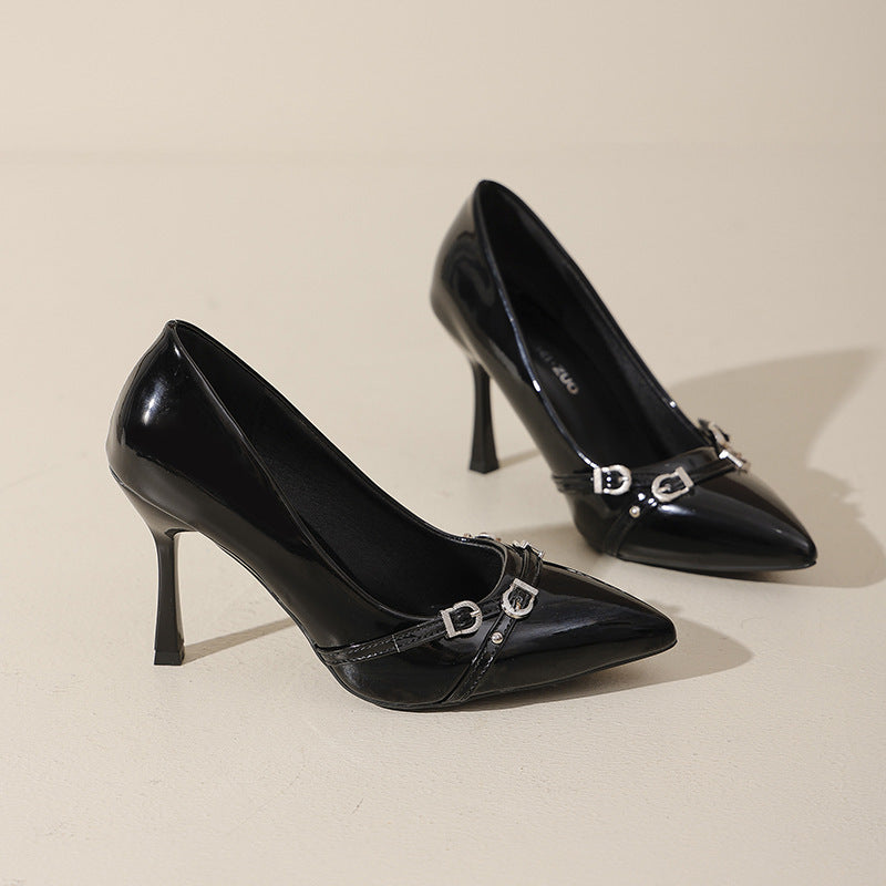 Comfortable and stable black, sophisticated and stunning high heels for women, new french-style elegant high heels for women, spring/autumn 2025 collection