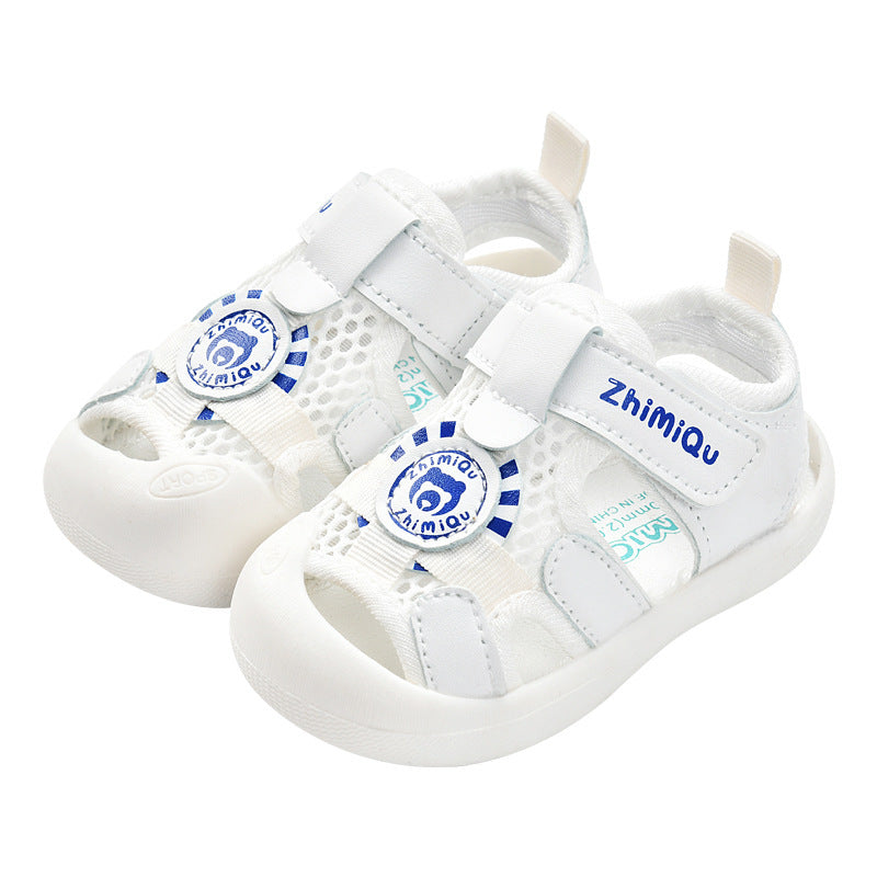 Baby sandals for boys, summer first walker shoes, 0-1-2 years old infant anti-slip soft sole mesh shoes for babies and toddlers, baby girl shoes