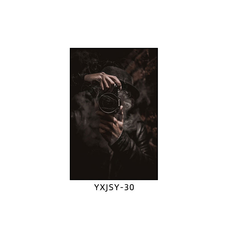 Camera photography Decorative painting Photo studio Black and white industrial style hanging painting Media studio Camera mural