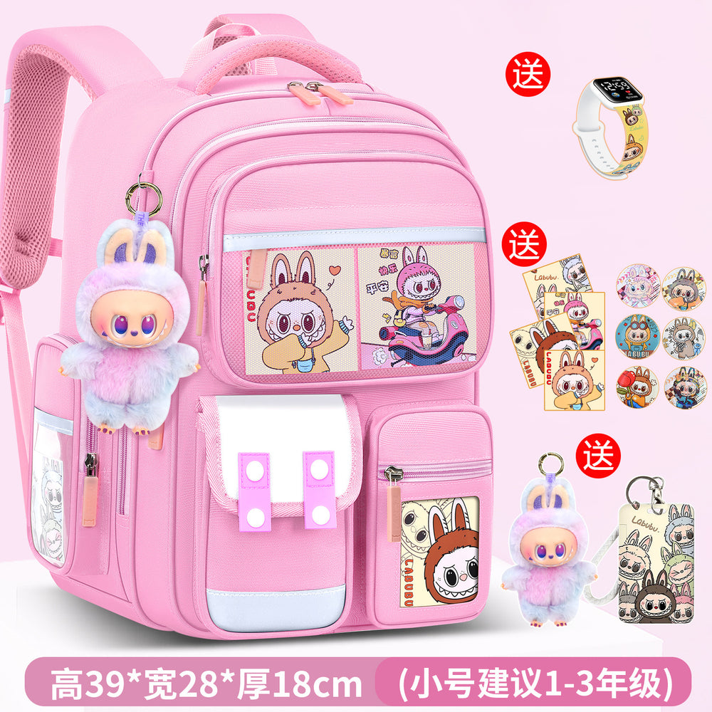 Labubu backpack - new 2026 model for elementary school students (grades 1-6). lightweight, spine-protecting, and load-reducing design for boys and girls