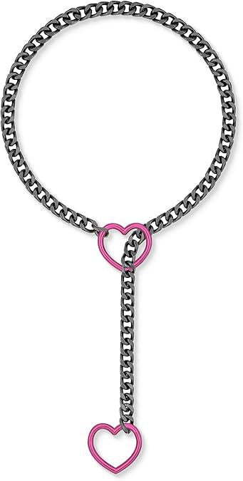 2024 new cross-border multi-color heart & o-ring adjustable punk cuban long necklace - couple's style
