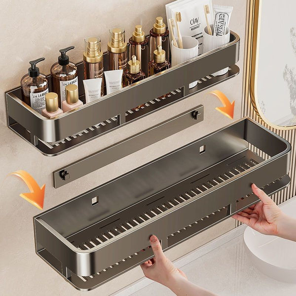 Toilet bathroom rack heightened non-punching wall hanging toilet toilet washstand wall high-end storage rack