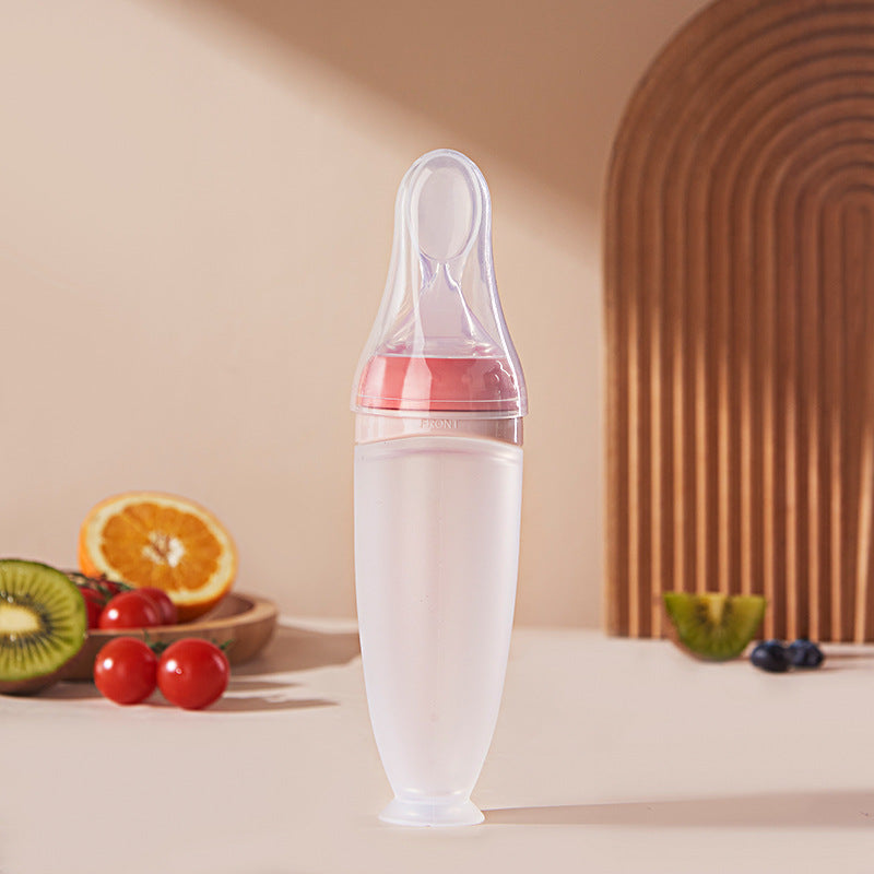 Bao hui baby rice cereal spoon, bottle-feeding squeeze spoon, silicone soft spoon, rice powder baby food supplement tool - direct from the manufacturer