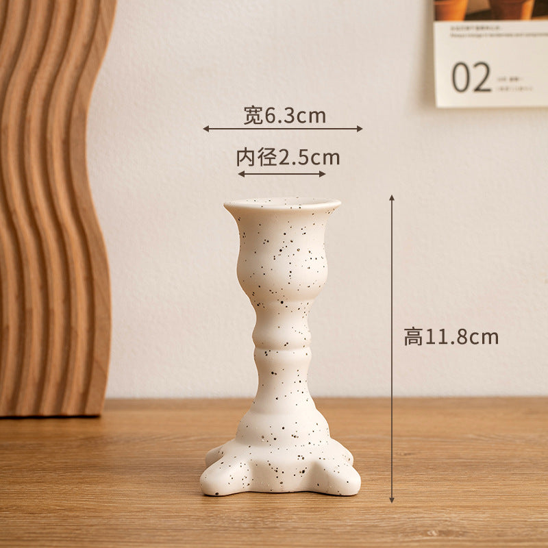 Nordic antique candle holder ceramic ornament simple home decoration festival desktop scented candle pedestal decoration props