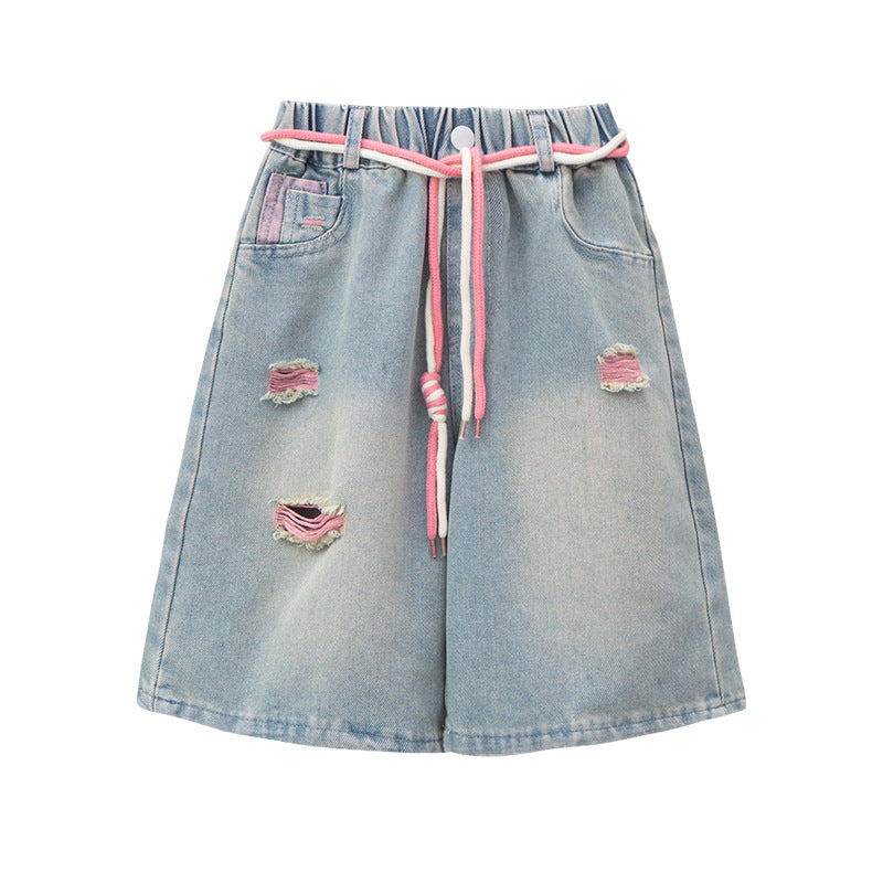 Girlshortssummer pants thin summer pants women's youthnew arrival denim shorts loose pants