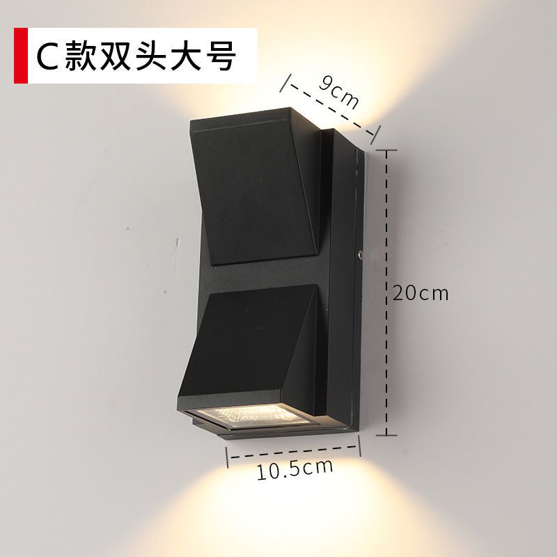 Led wall lamp hotel courtyard balcony waterproof stair aisle outdoor wall washer up and down light wall illumination light