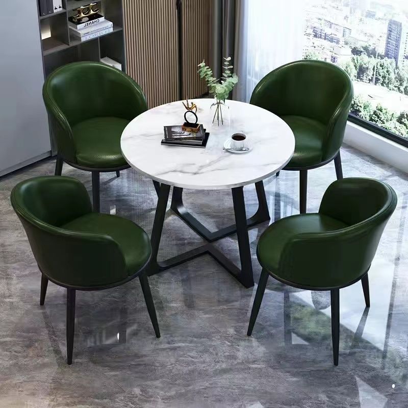 Nordic light luxury negotiation table and chair set, balcony leisure table and chair set, small coffee table, casual reception, modern minimalist small round table