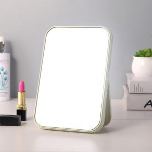High-definition makeup mirror - desktop plastic vanity mirror - princess style beauty mirror with storage - stackable square design - ideal for home and travel