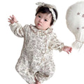 Infant and toddler spring and autumn clothing, 100-day celebration super cute outing romper, newborn baby girl floral print fashionable long-sleeved onesie