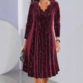 fall/winter new european and american fashion v-neck long sleeve sequin dress for women