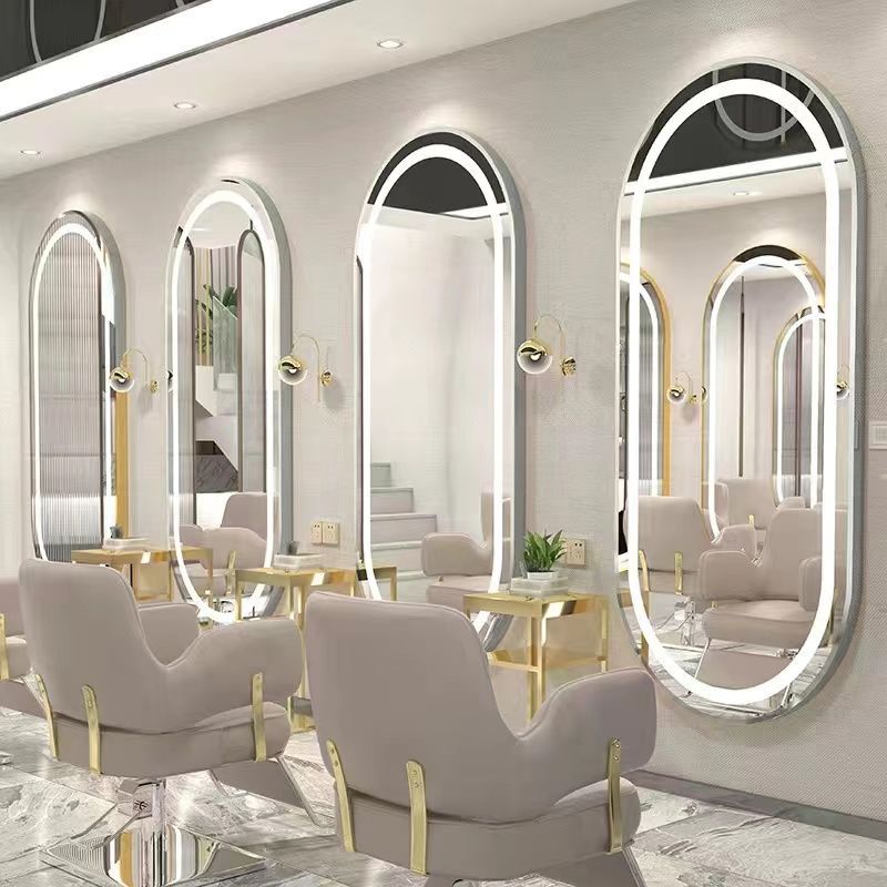 Hairdressing mirror, hair salon special, hair salon mirror, popular led single-sided luminous wall-mounted smart mirror