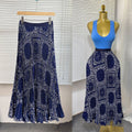 Exportsweeteasiest for matchpleated skirt large swing printing skirt women's frenchhigh waista-line medium long pleated skirt