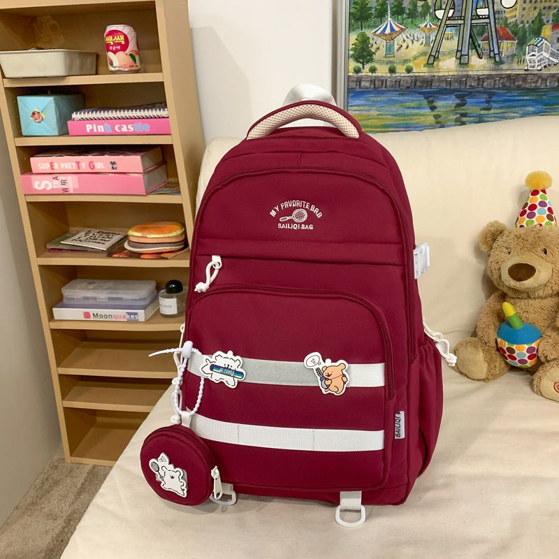 Minimalist mori-style large capacity lightweight ins-style fashionable versatile backpack for middle school, high school, and college students - perfect for travel