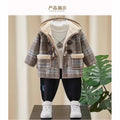 Kids' winter wool coat: stylish boys' mid-length woolen overcoat with fleece lining for toddlers and young children