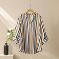 cross-border fashion: european & american style striped print v-neck set - new autumn/winter collection for  & independent e-commerce stores