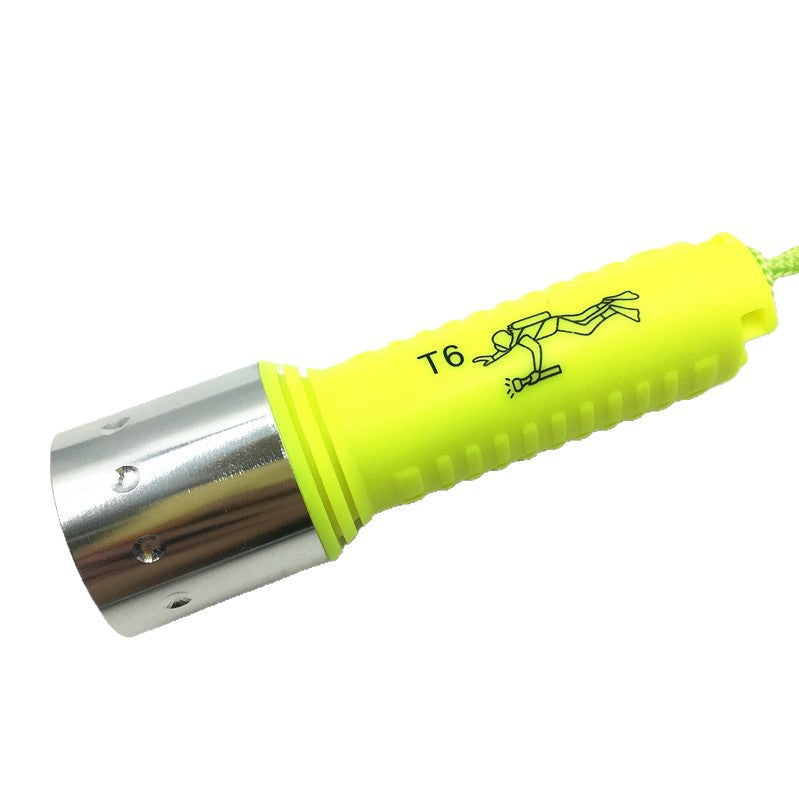 Gelin diving flashlight XML-T6 strong light flashlight, aluminum alloy LED flashlight professional magnetic control flashlight