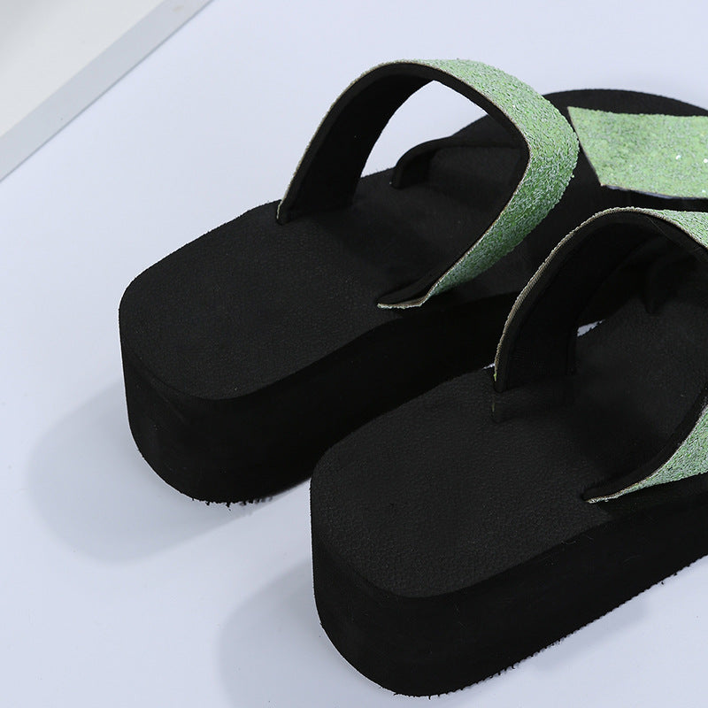 Independent station plus size 2024new arrivalthick sole slippers women's casualflats flip-flops women's sandals cross-border women's shoes in stock trendy