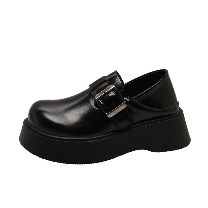 British style big toe thick sole small leather shoes for women 2026autumnew arrival birkenstock shoes with skirt flats loafers