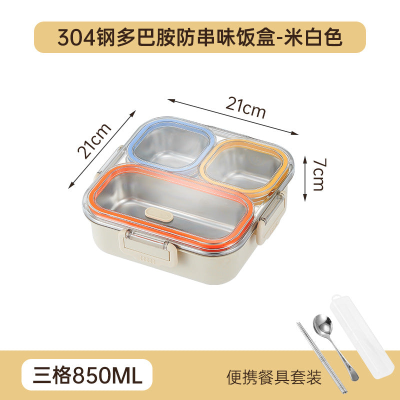 304 stainless steel lunch box - perfect for office workers and students - prevents food odor mixing, microwave-safe, and keeps food warm