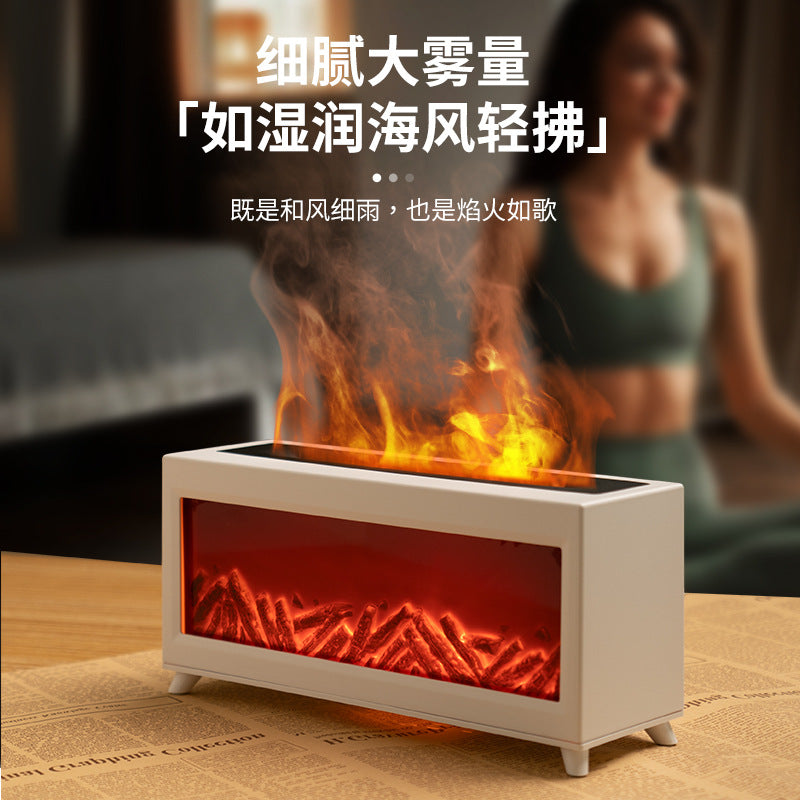 New arrivalartificial fireplace flame aromatherapy machine charcoal humidifier for home bedroom desktop ultrasonic cold fragrance machine