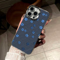 Swirl pattern phone case for apple 17, striped blue floral iphone 15 pro max glitter hard case, 16 anti-drop