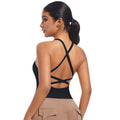 European and american new crossover strap backless sports bra yoga top long shaping bodysuit running fitness tank top for women