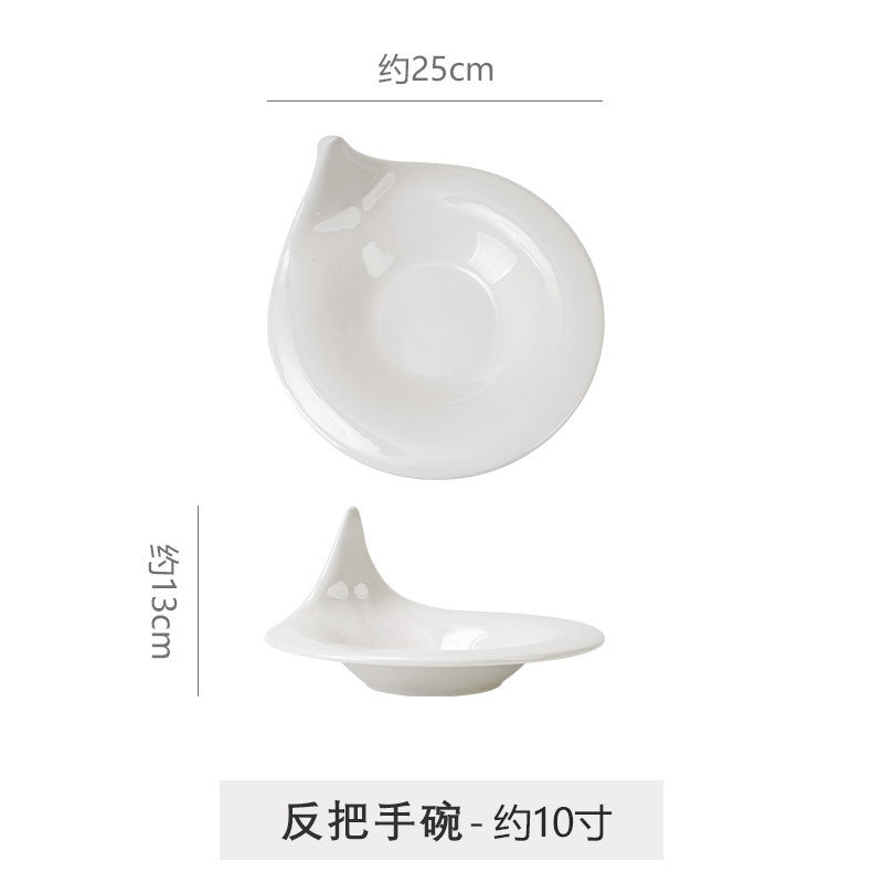 Minimalist high-end irregular ceramic dinnerware - unique solid color dessert plates for restaurants, hotels, and catering - pastry plates