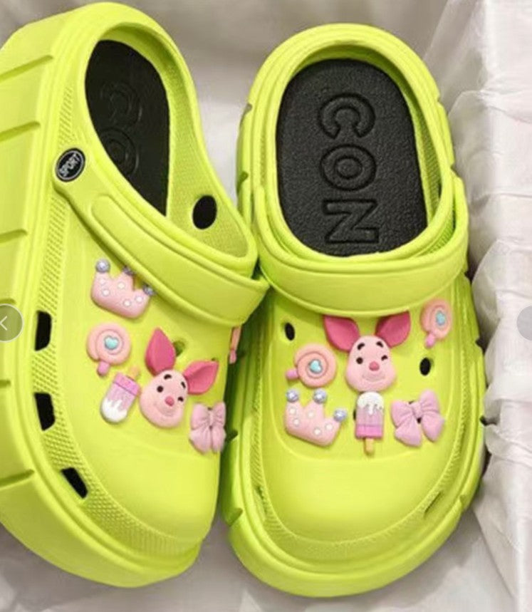 Crocs women's outwear 2025 summer new arrivalplatform shoesthick sole toe-cap half-slippers sandals easiest for matchnon-slip beach slippers