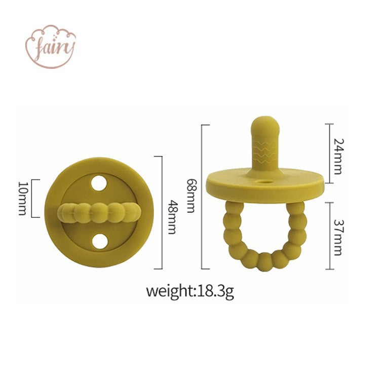 Food grade bead silicone pacifier for baby comfort, safe and tasteless to soothe baby bead silicone pacifier