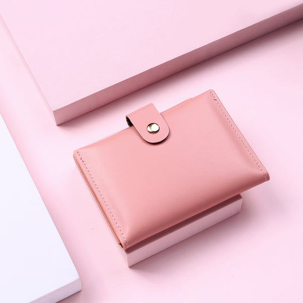2022 new buckle card bag women's short wallet multi-card soft pu women's wallet women's wallet card holder