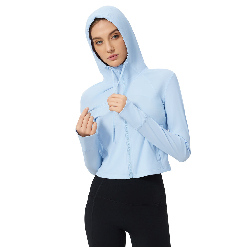 Summer cooling outdoor sun protection uv-resistant skin jacket - lightweight, quick-drying, breathable, hooded sun shirt for women d25018