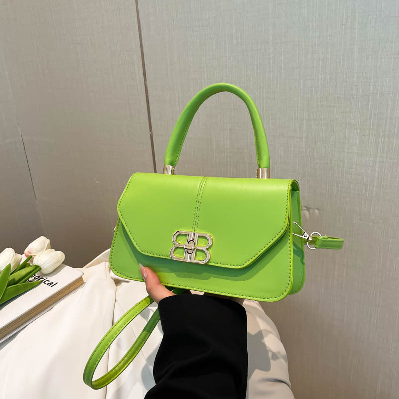Lock messenger bag Korean version of urban simple small square bag 2025 spring new temperament foreign feeling women's shoulder bag