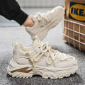 Men's shoes 2025 winter new mesh versatile high-end casual shoes youth sports chunky sole dad shoes