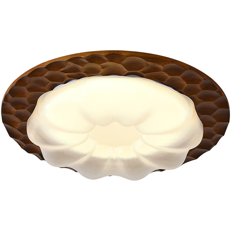 Wabi silent wind bedroom ceiling light walnut pattern retro wind bedroom ceiling light medieval master bedroom light minimalist study light